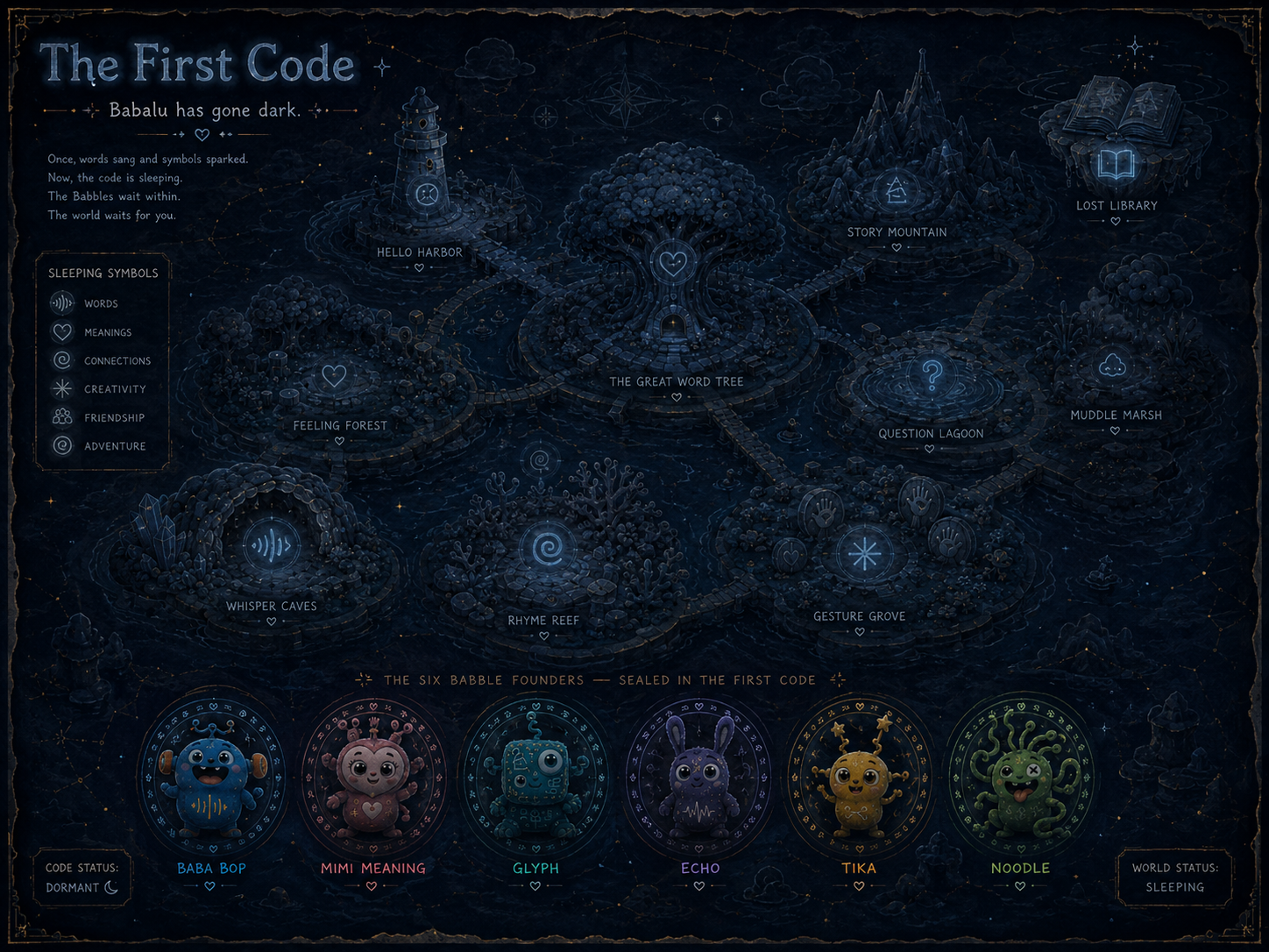 The First Code: the sleeping world map of Babalu